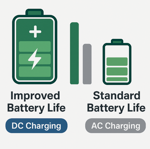 Improved battery life with direct DC charging