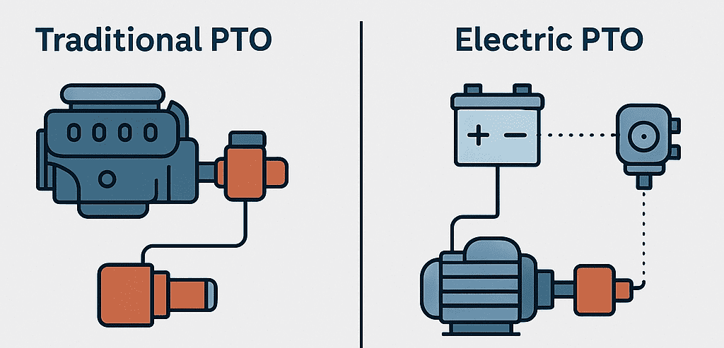 Key differences between traditional PTO and EPTO systems.