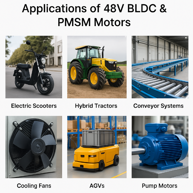 applications of 48V BLDC and PMSM motors