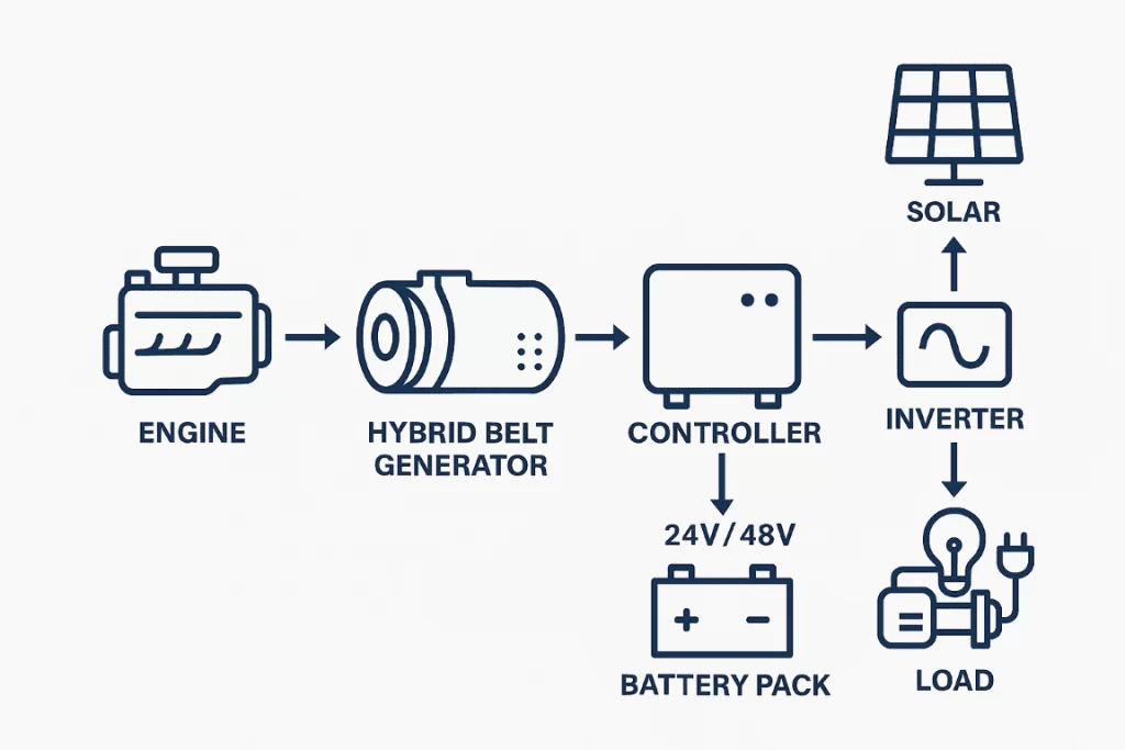 diagram for hybrid belt generator