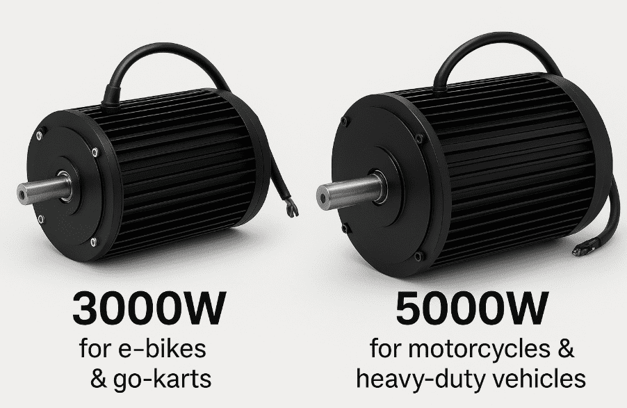 72V 3000W motor and a 72V 5000W motor