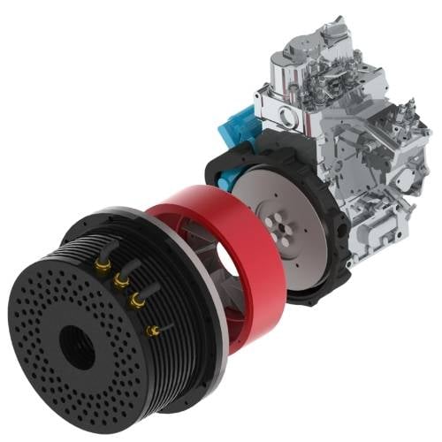 Exploded view of DC generator showing internal components.